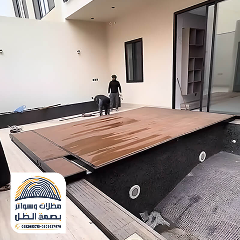 تنفيذ غطاء مسبح متحرك بديل الخشب